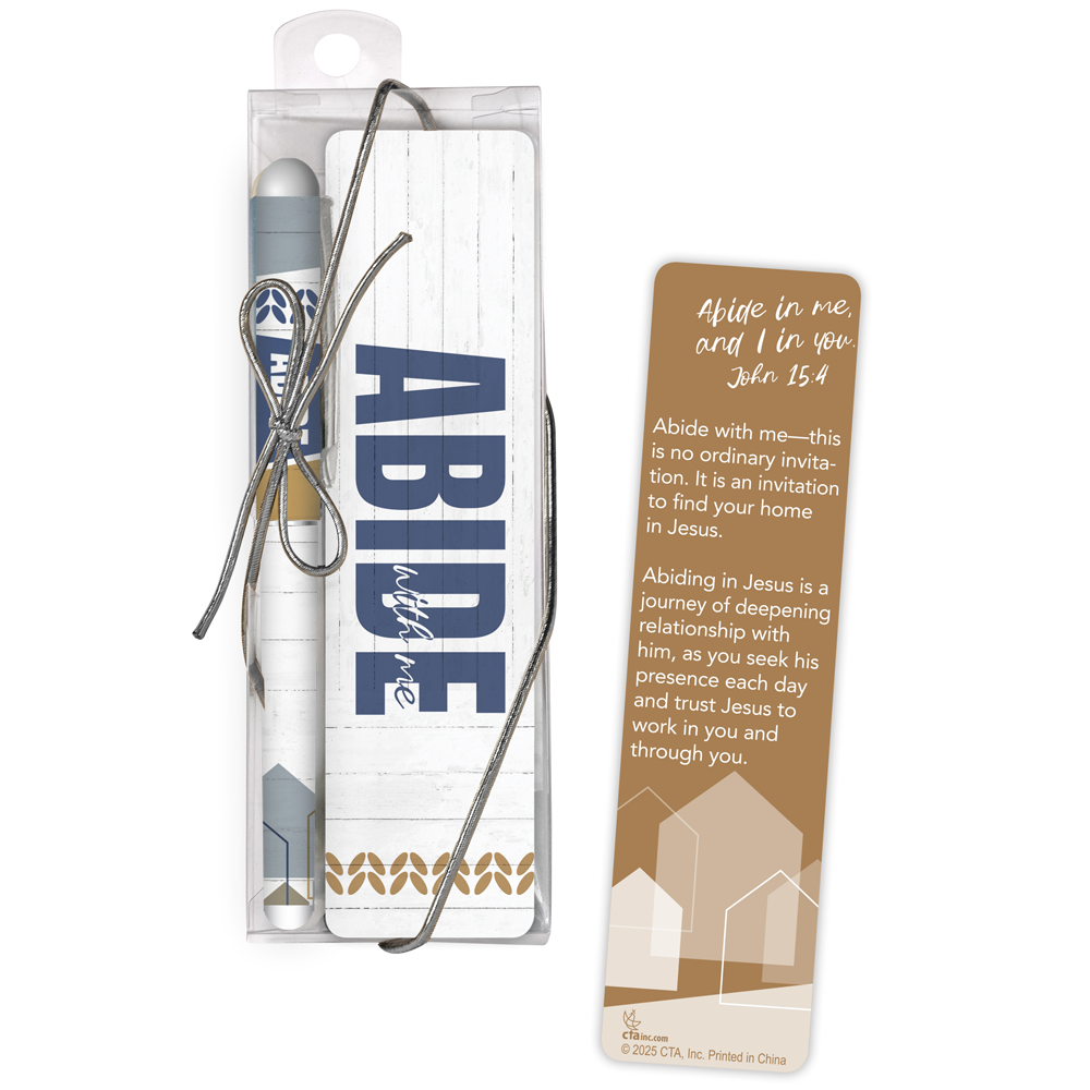 Christian Bookmark & Pen Gift Set - Abide with Me