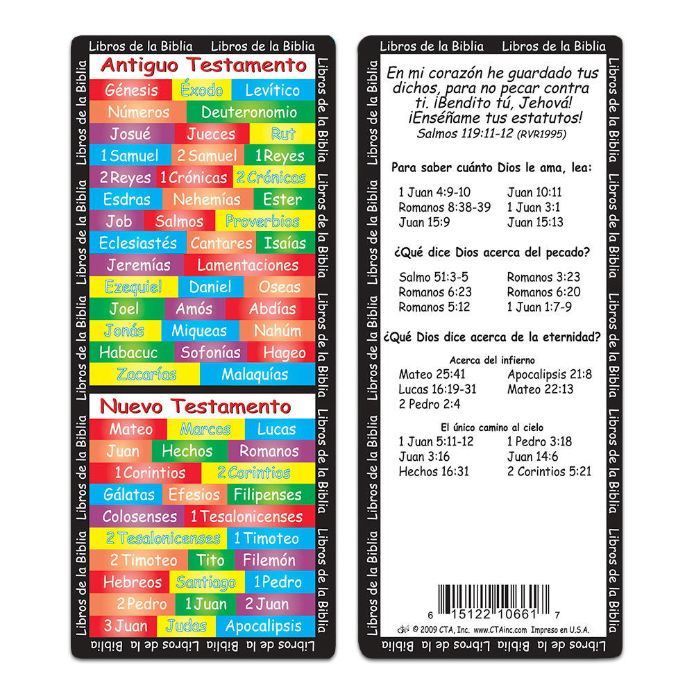 Spanish Books of the Bible Bookmark