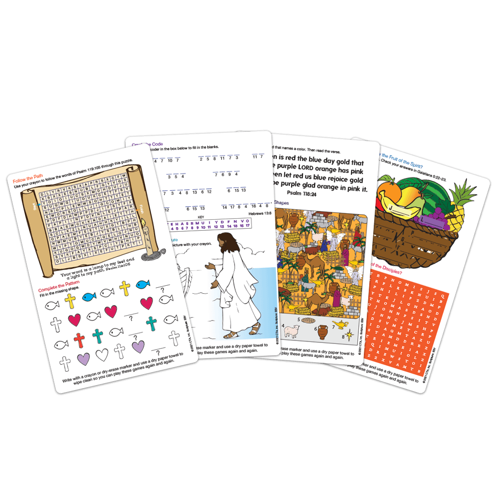 Reusable Bible Activity Cards - Children's Bible Skills