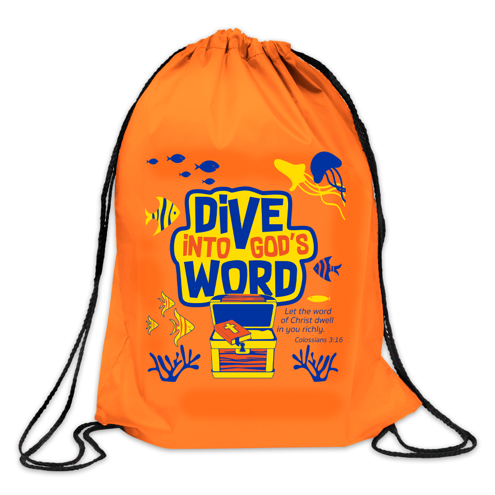 Adjustable Drawstring Bag - Dive into God's Word