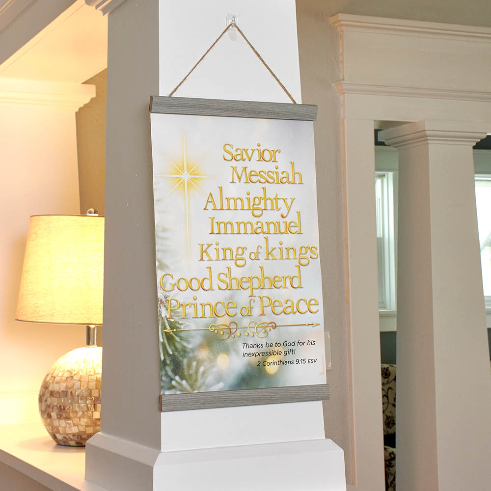 Names of Jesus Wall Hanging in use
