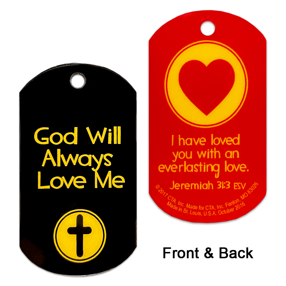 God Will Always Love Me Dog Tags (1 Sheet of 6)
