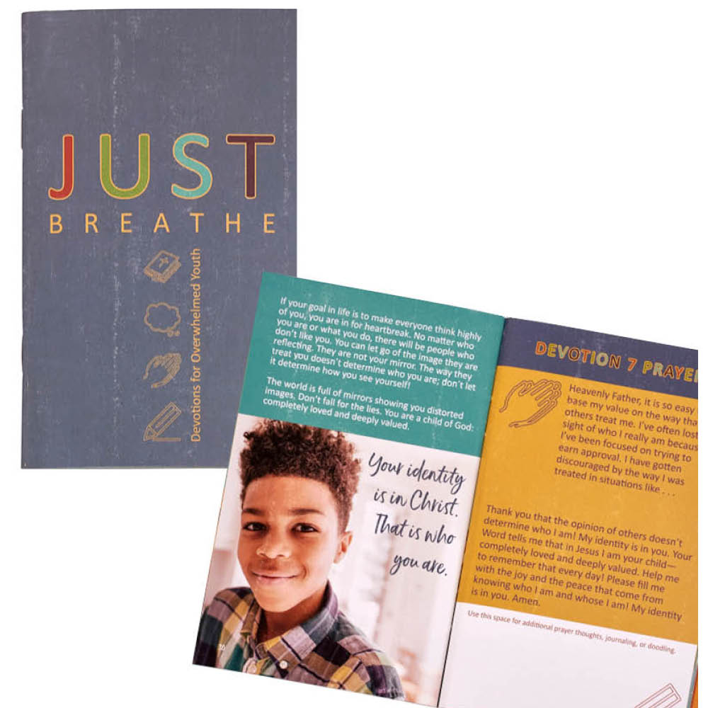 Inside page and cover of devotion book for Christian teenagers from CTA, Inc
