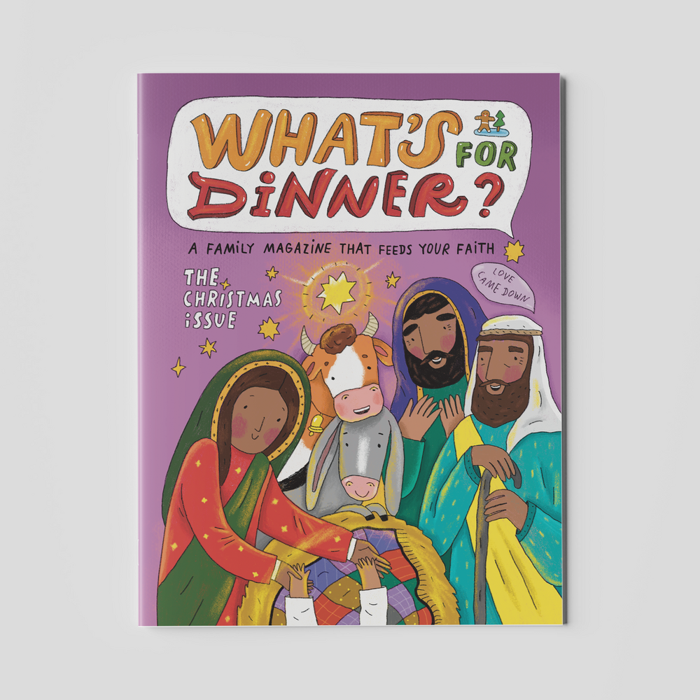 What's for Dinner? The Christmas Issue – A 60-page, 8½" x 11" family magazine packed with Bible lessons, life lessons, games, riddles, and activities to help parents create faith-filled, meaningful moments with their children during the Christmas season.
615122-17177-6