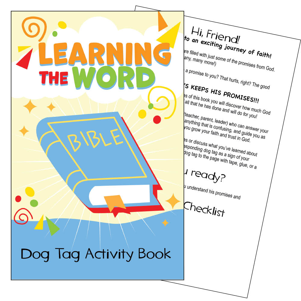Learning the Word Dog Tag Activity Book – 5¼" x 8¼" booklet for organizing and displaying earned dog tags, designed to pair with the MFS4VP12 pack
978-1-955246-56-9
