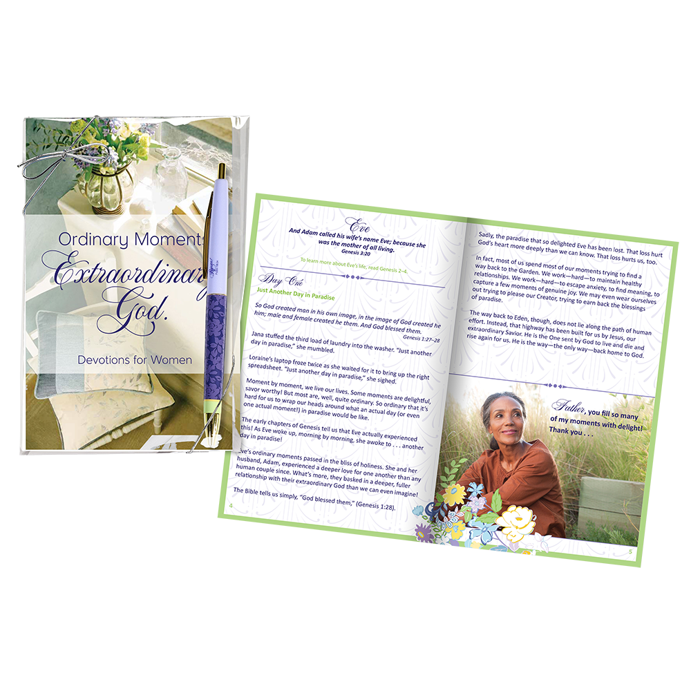 Softcover Devotion Book and Pen Gift Set - Ordinary Moments. Extraordinary God