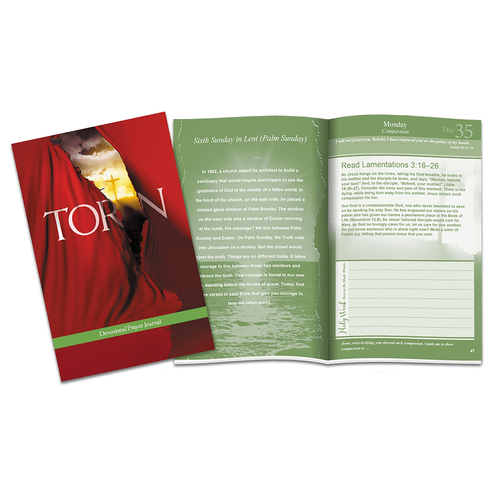 TORN prayer journal with Scripture & Holy Week  emphasis