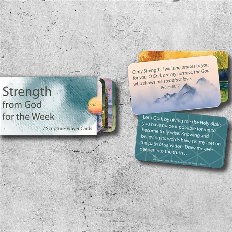 7 Scripture Prayer Cards in Sleeve - Strength from God