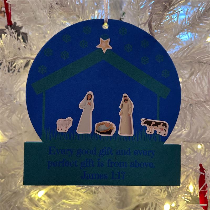 Foam Snow Globe Nativity Ornament Kit - Love Came Down