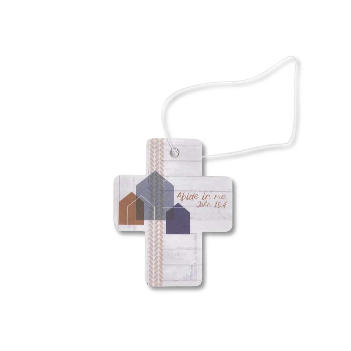 Cross-shaped product with geometric design and text on a white background by CTA Christ to All & CTA Gifts.
