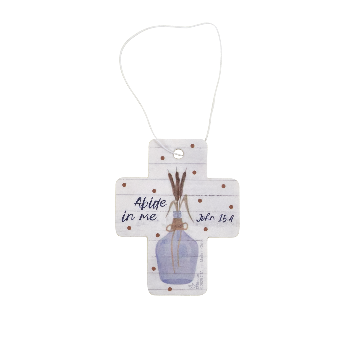 Decorative hanging tag with a bottle illustration and text on a white background by CTA Christ to All & CTA Gifts.