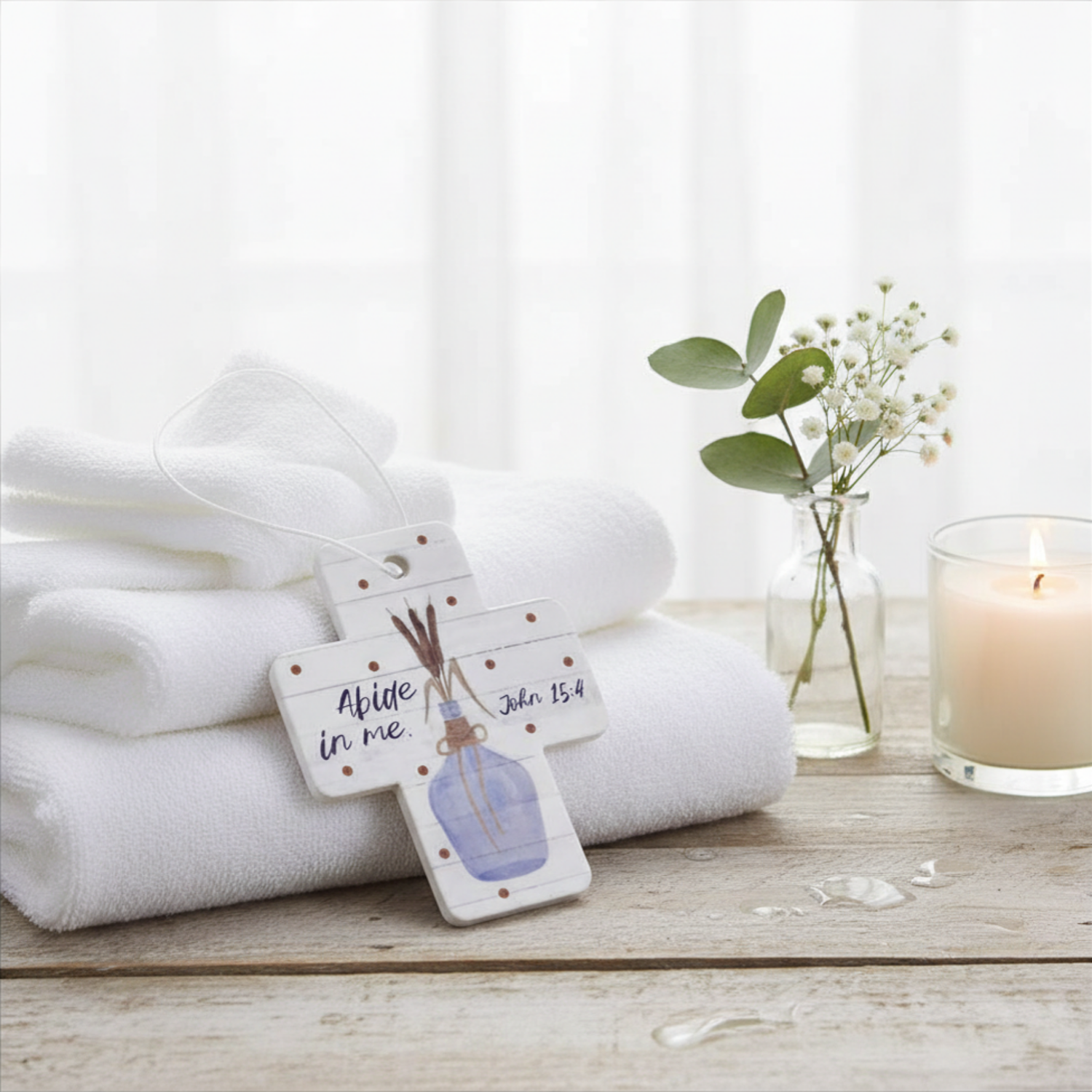 Auto Air Freshener - Abide with Me (dots)