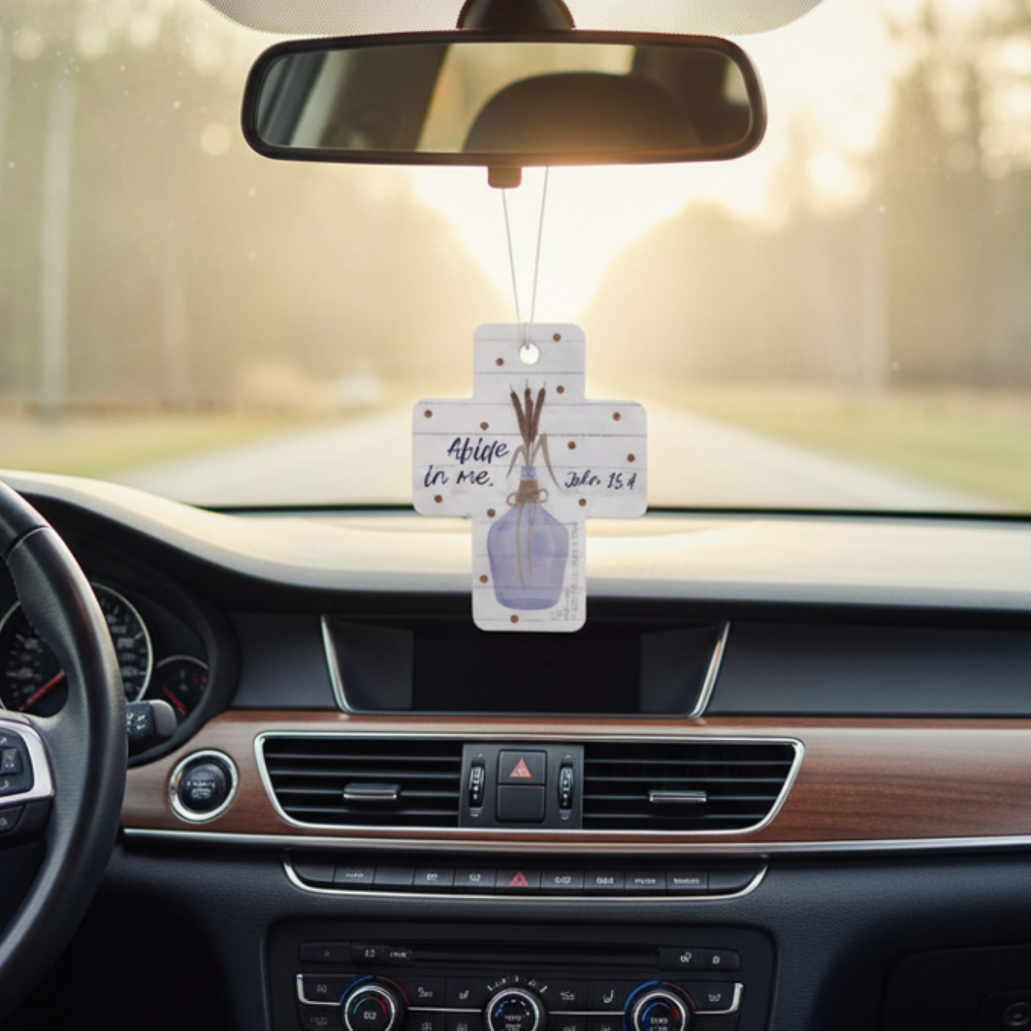 Auto Air Freshener - Abide with Me (dots)