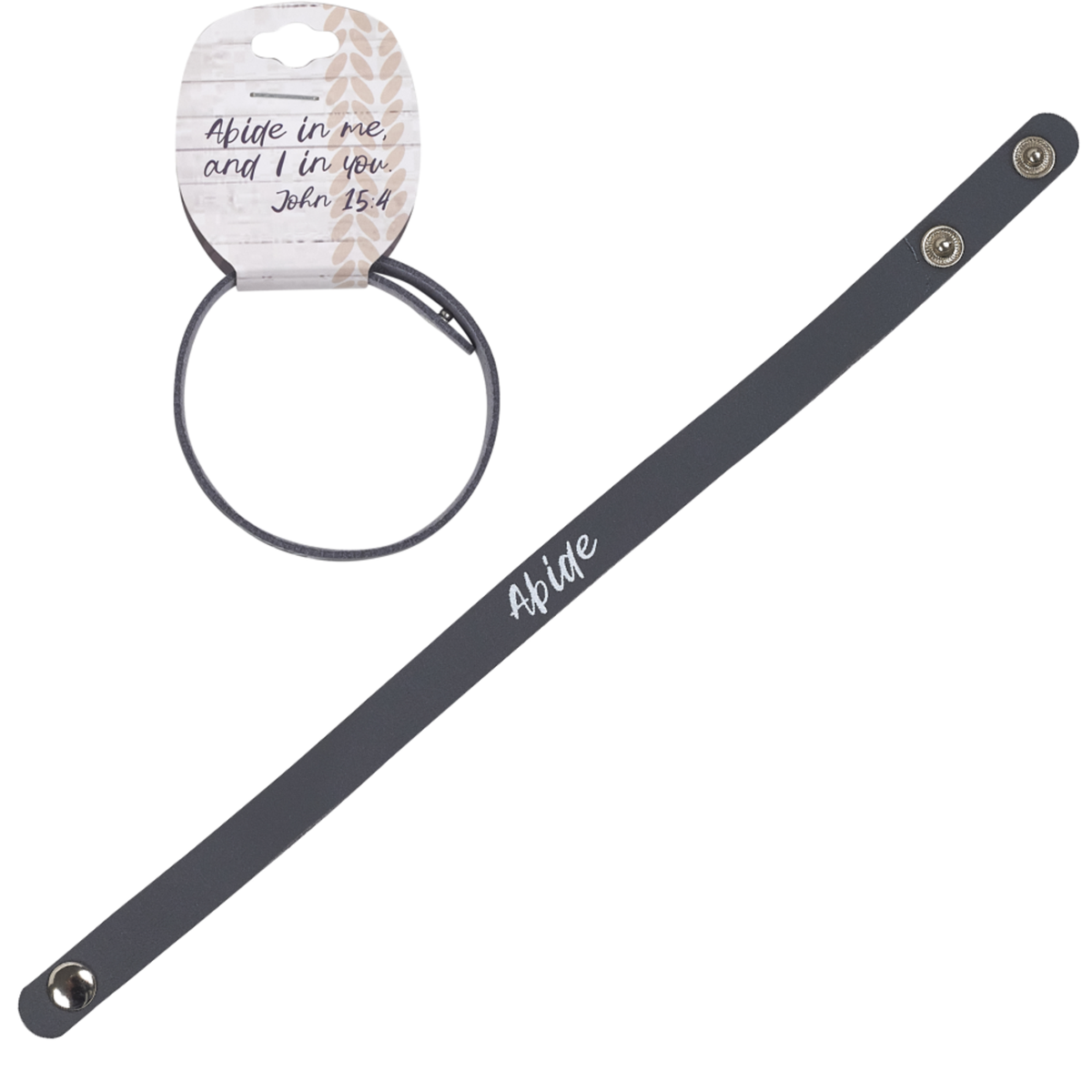 Gray strap with 'Afide' branding and a hair tie with similar branding on a white background by CTA Christ to All & CTA Gifts.