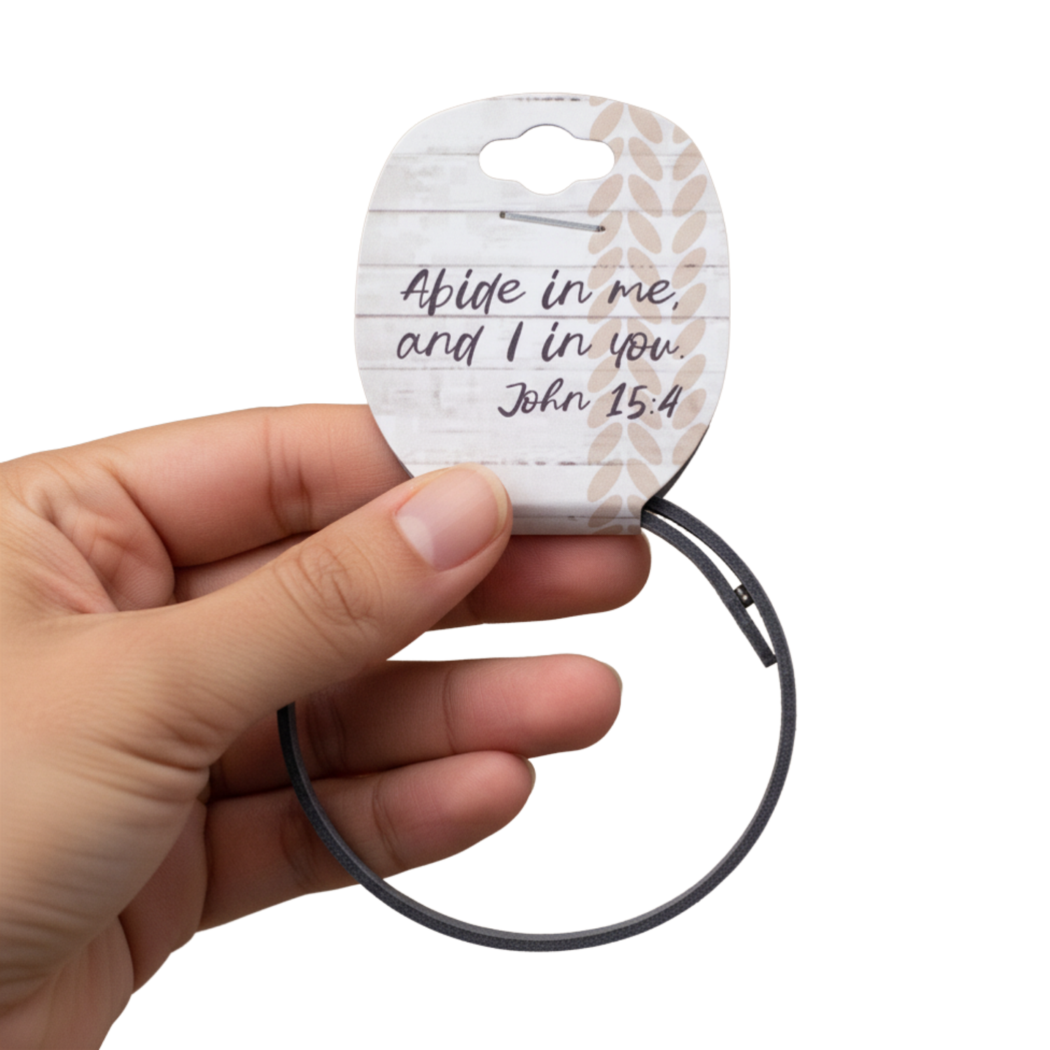 Vegan Leather Snap Bracelet - Abide with Me