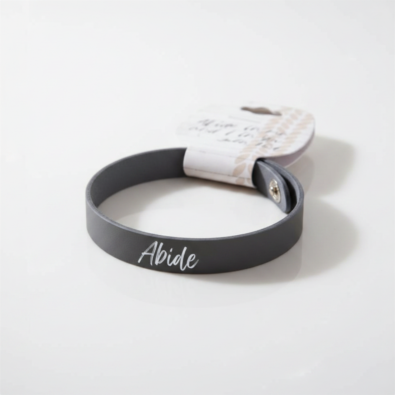 Vegan Leather Snap Bracelet - Abide with Me