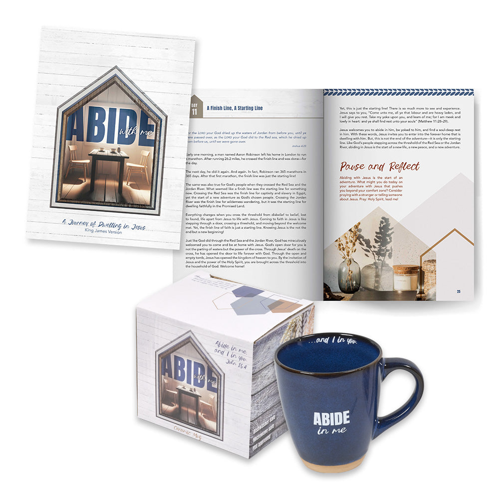 KJV - Abide in Me Ceramic Mug & Journal Set