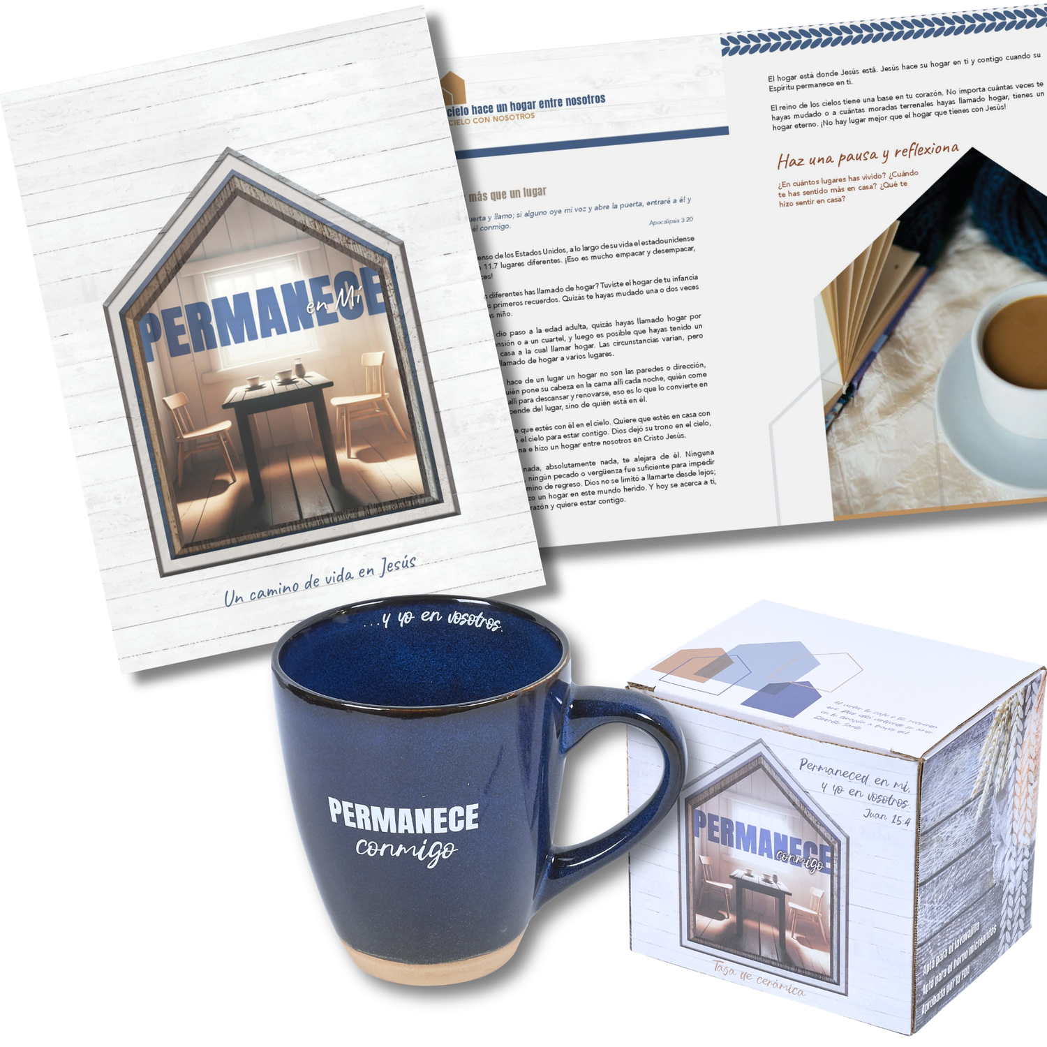 SPANISH Devotion Book & Mug Gift Set - Abide with Me