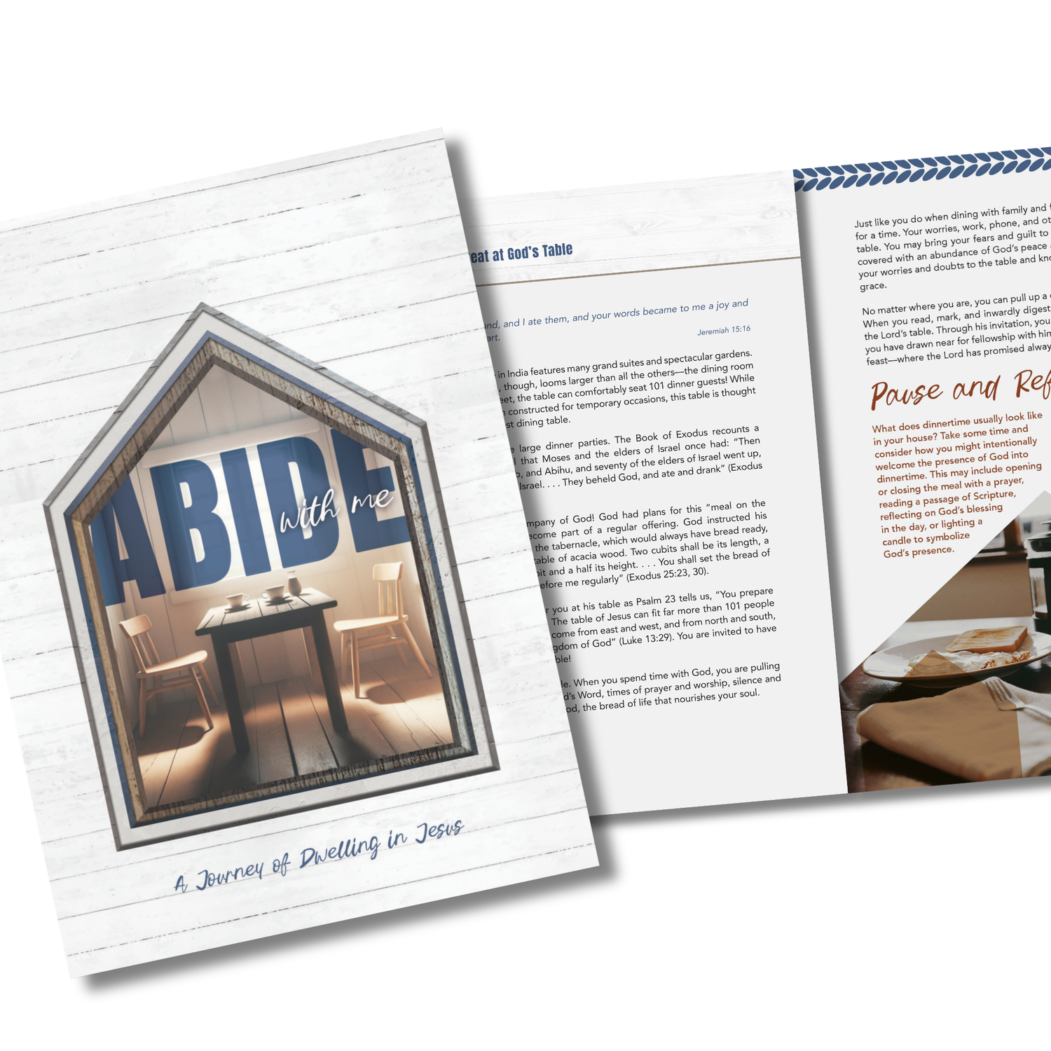WRAPPED & READY® Large Format Devotion Experience Set including Pewter-Finish Thumb Stone - Abide with Me