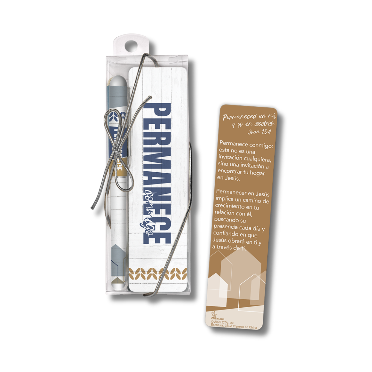 WRAPPED & READY® Bookmark & Pen Gift Set - SPANISH - Abide with Me