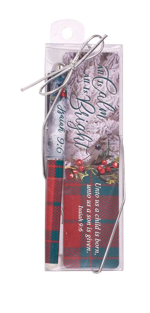 Bookmark & Pen Gift Set -  All Is Calm, All Is Bright