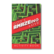 Activity book cover titled 'God's Amazeing Love' with green and red design by CTA Christ to All & CTAKids.