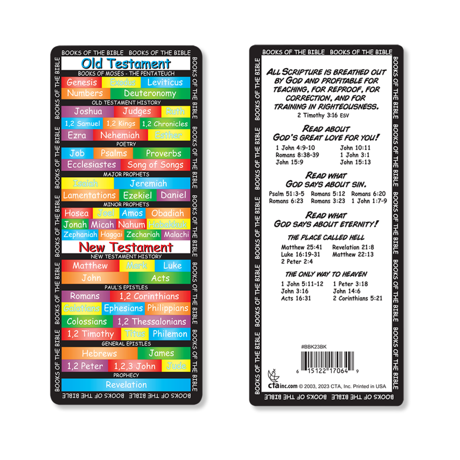 3" x 7" XL Bookmark - ESV Books of the Bible