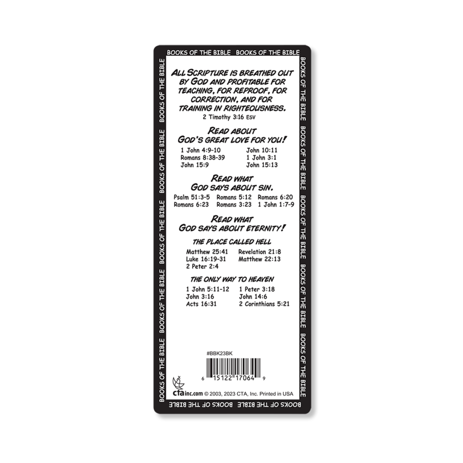 3" x 7" XL Bookmark - ESV Books of the Bible