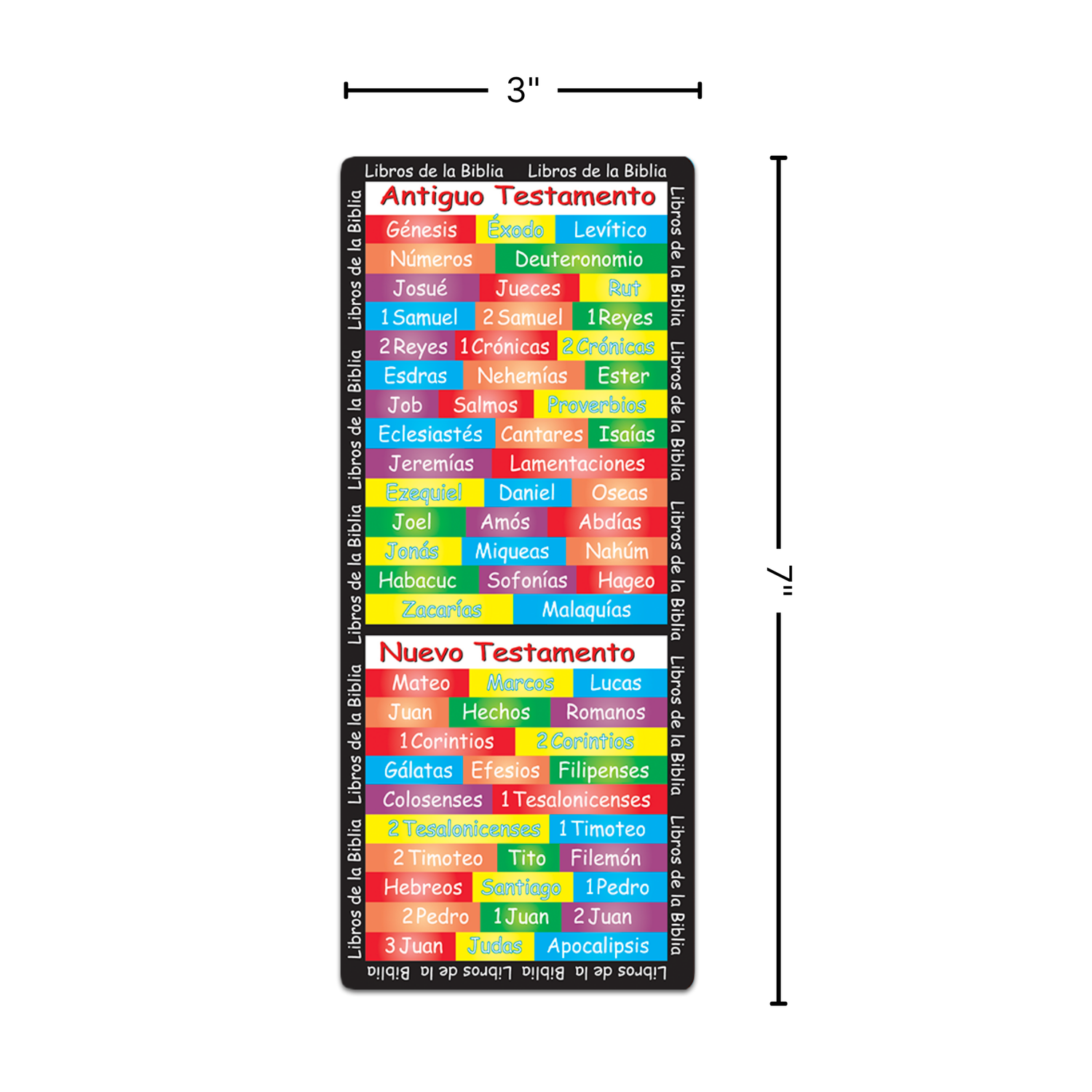 3" x 7" XL Bookmark - SPANISH Books of the Bible