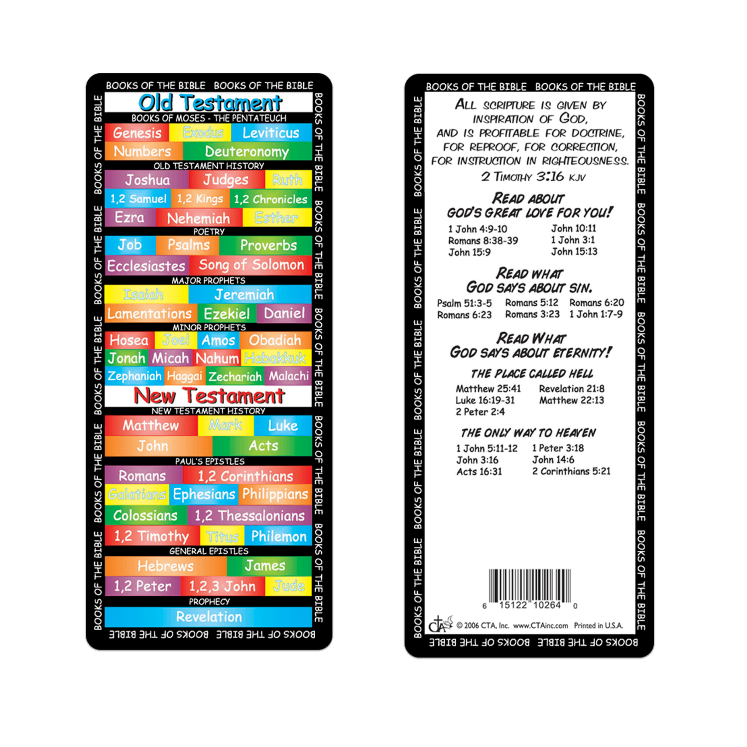 3" x 7" XL Bookmark with Dry Erase Surface - KJV - Books of the Bible