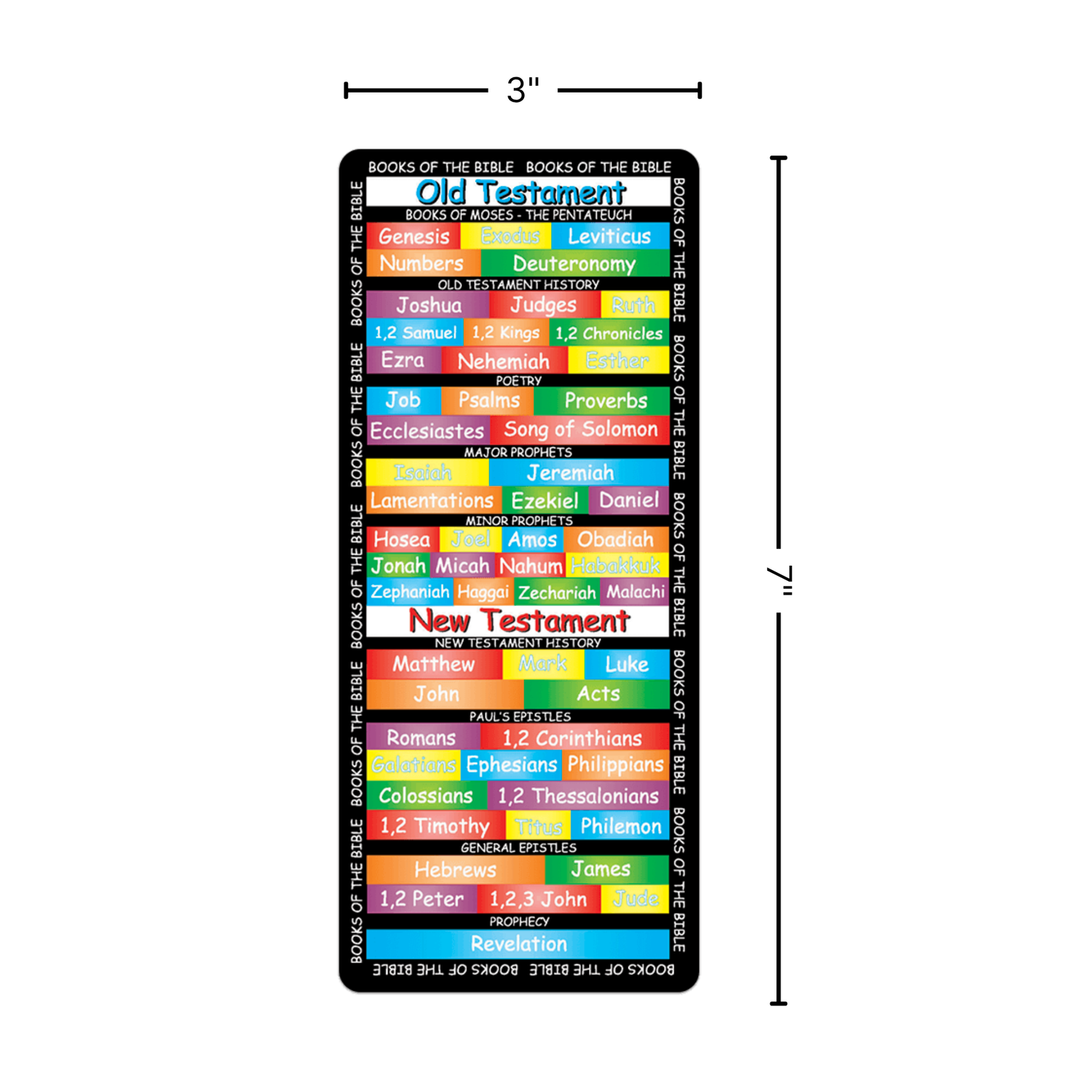 3" x 7" XL Bookmark with Dry Erase Surface - KJV - Books of the Bible