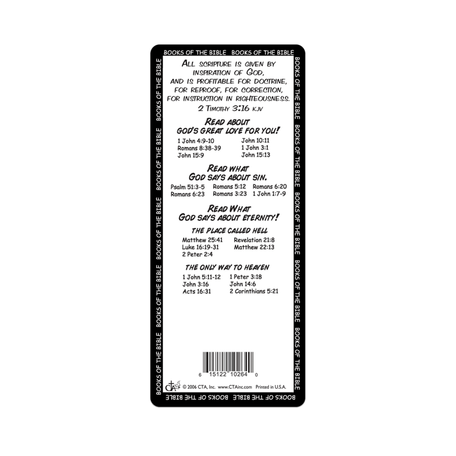 3" x 7" XL Bookmark with Dry Erase Surface - KJV - Books of the Bible