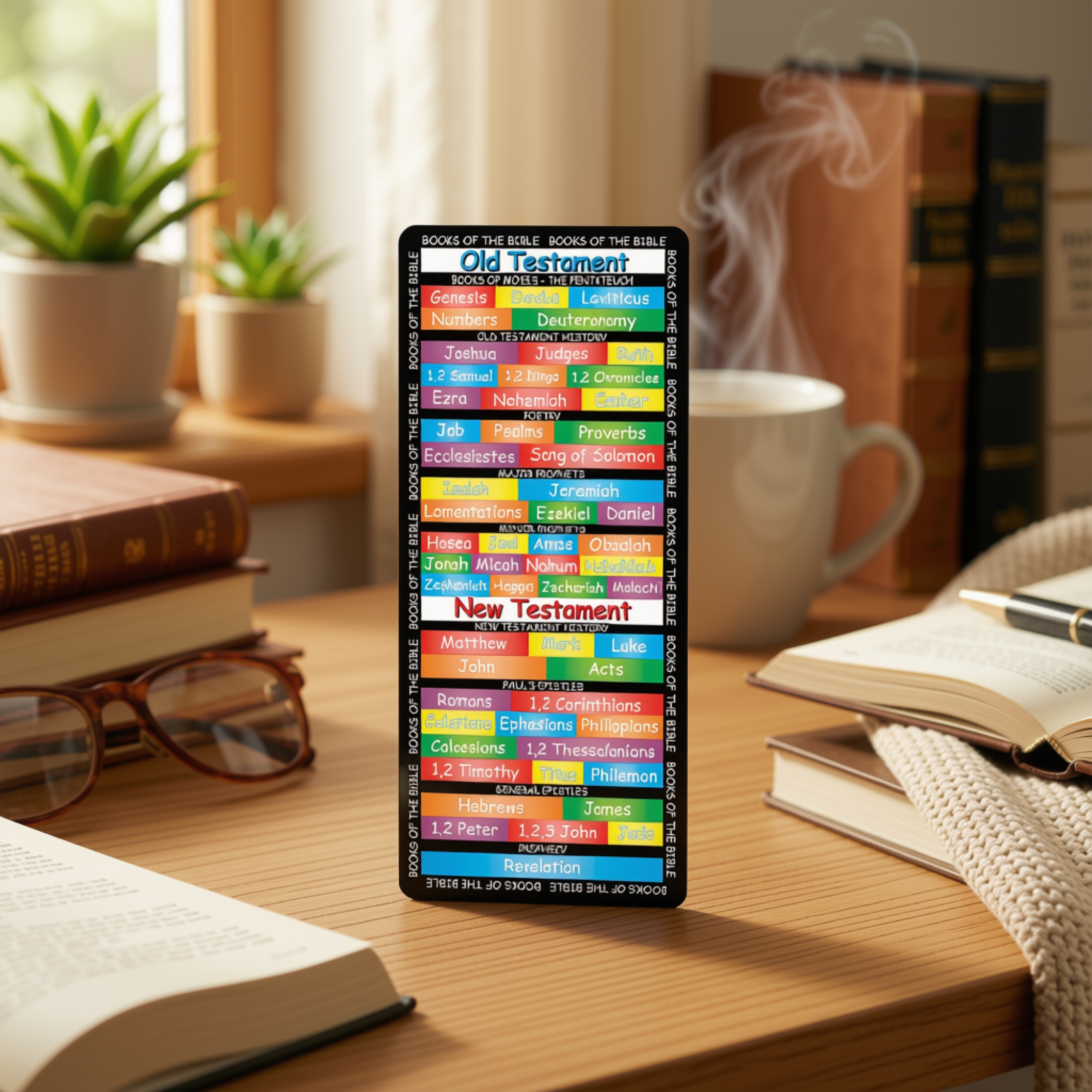 3" x 7" XL Bookmark with Dry Erase Surface - KJV - Books of the Bible