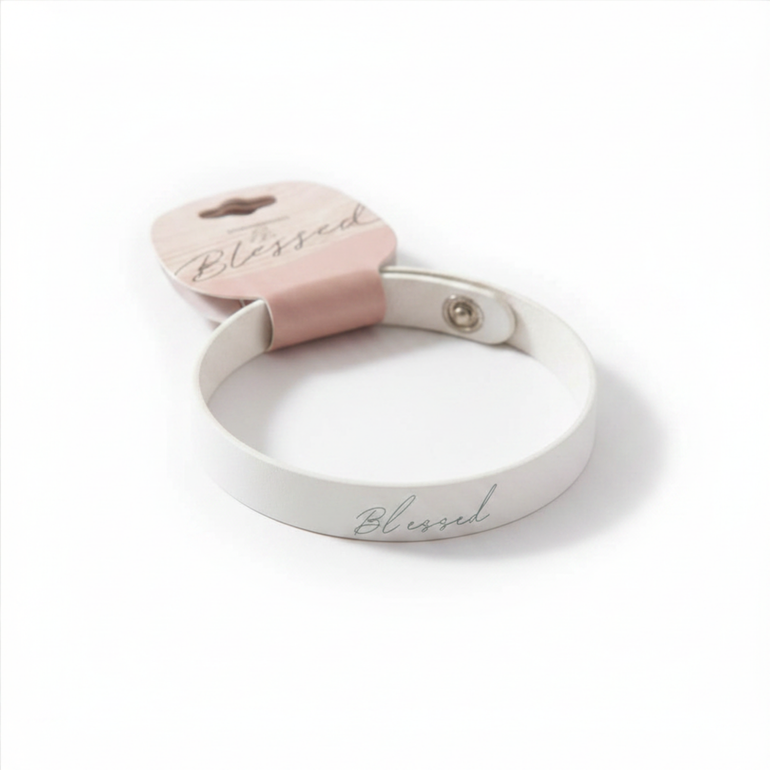 Vegan Leather Snap Bracelet - Be Blessed