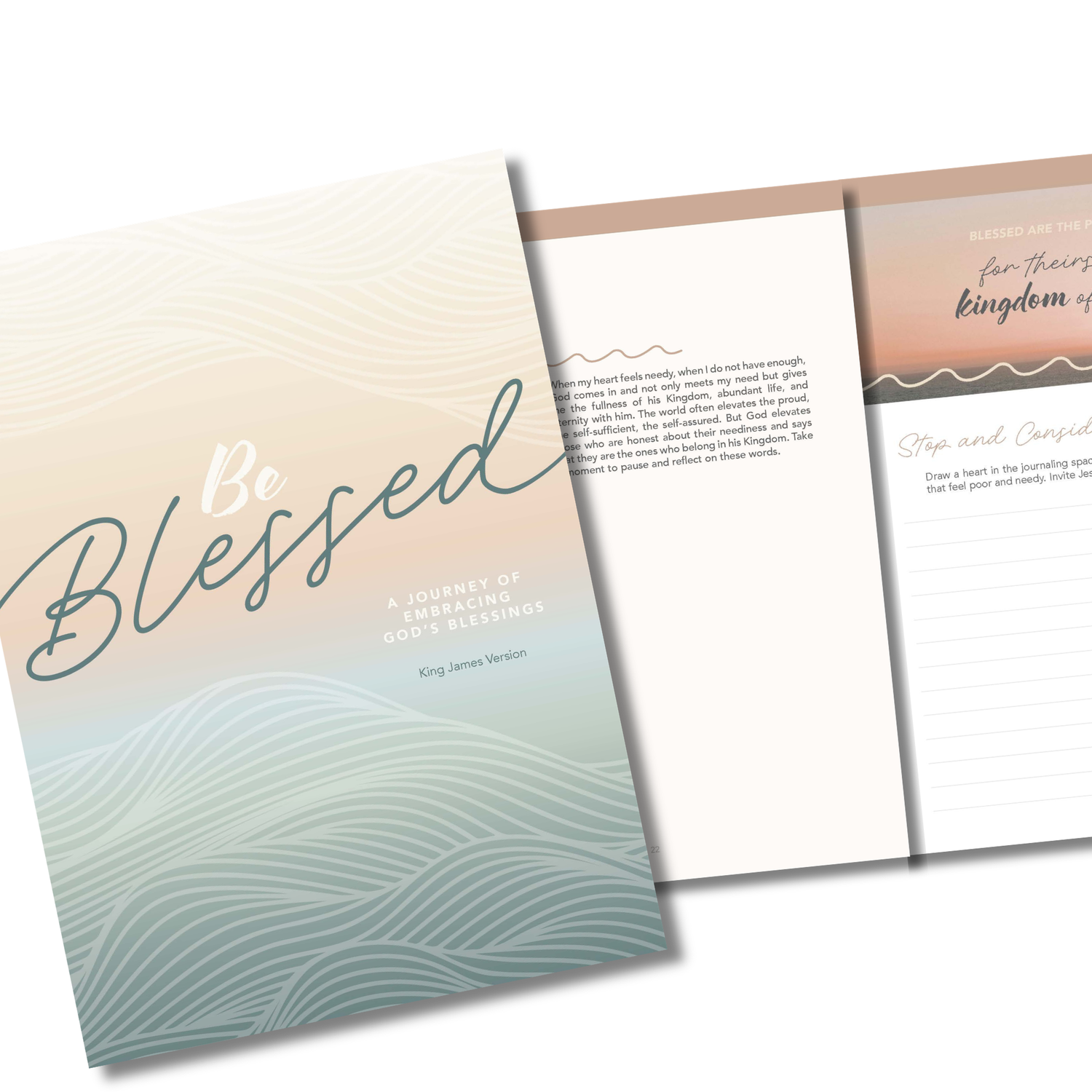 KJV Devotional Journal & Palm Cross Personal Gift Set - Be Blessed