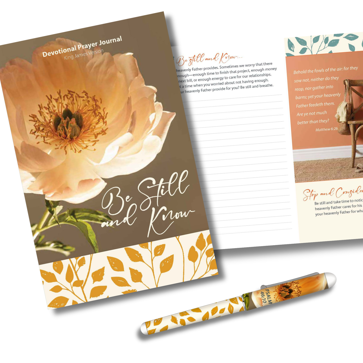 WRAPPED & READY® Prayer Journal & Pen Gift Set - Be Still & Know