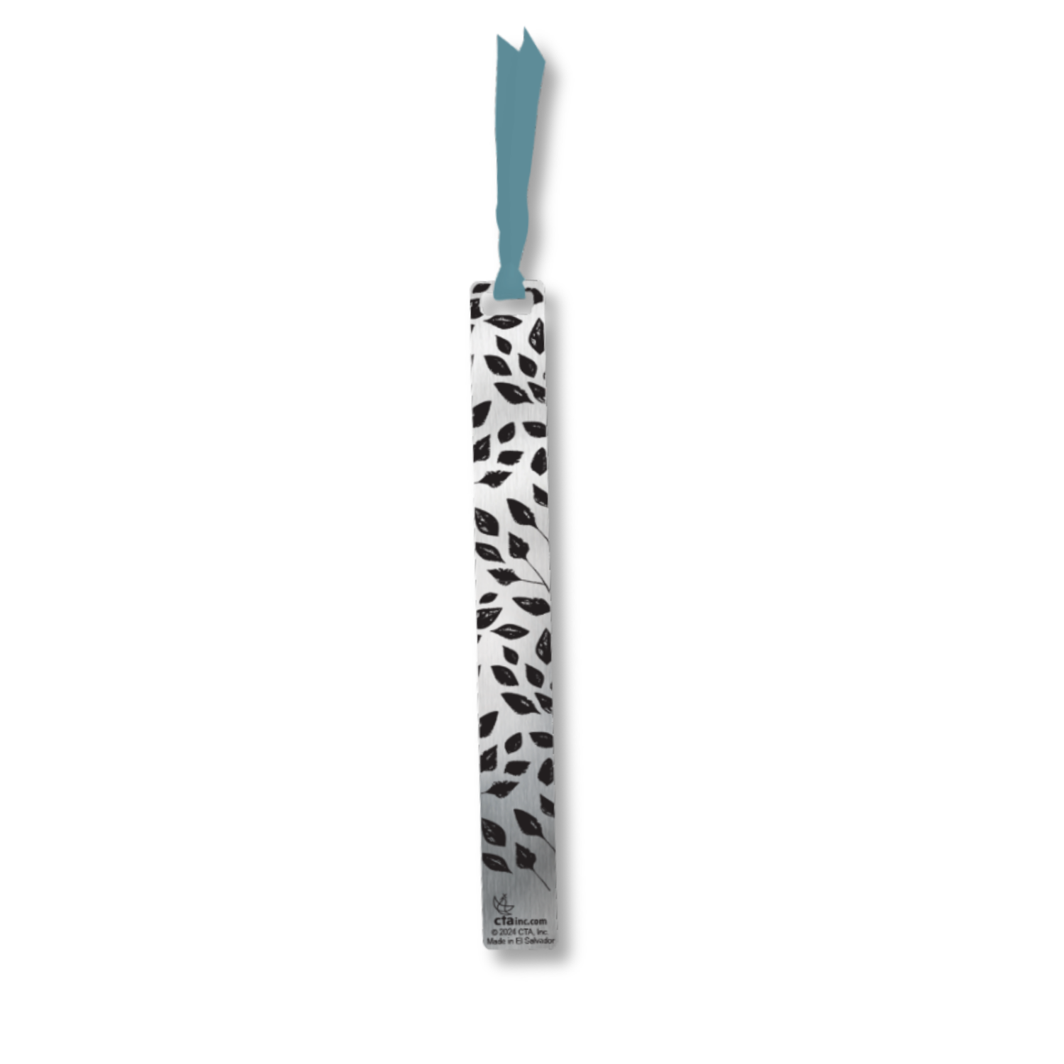 Pewter-Finish Bookmark with Ribbon in Velvet Sleeve - KJV - Be Still & Know
