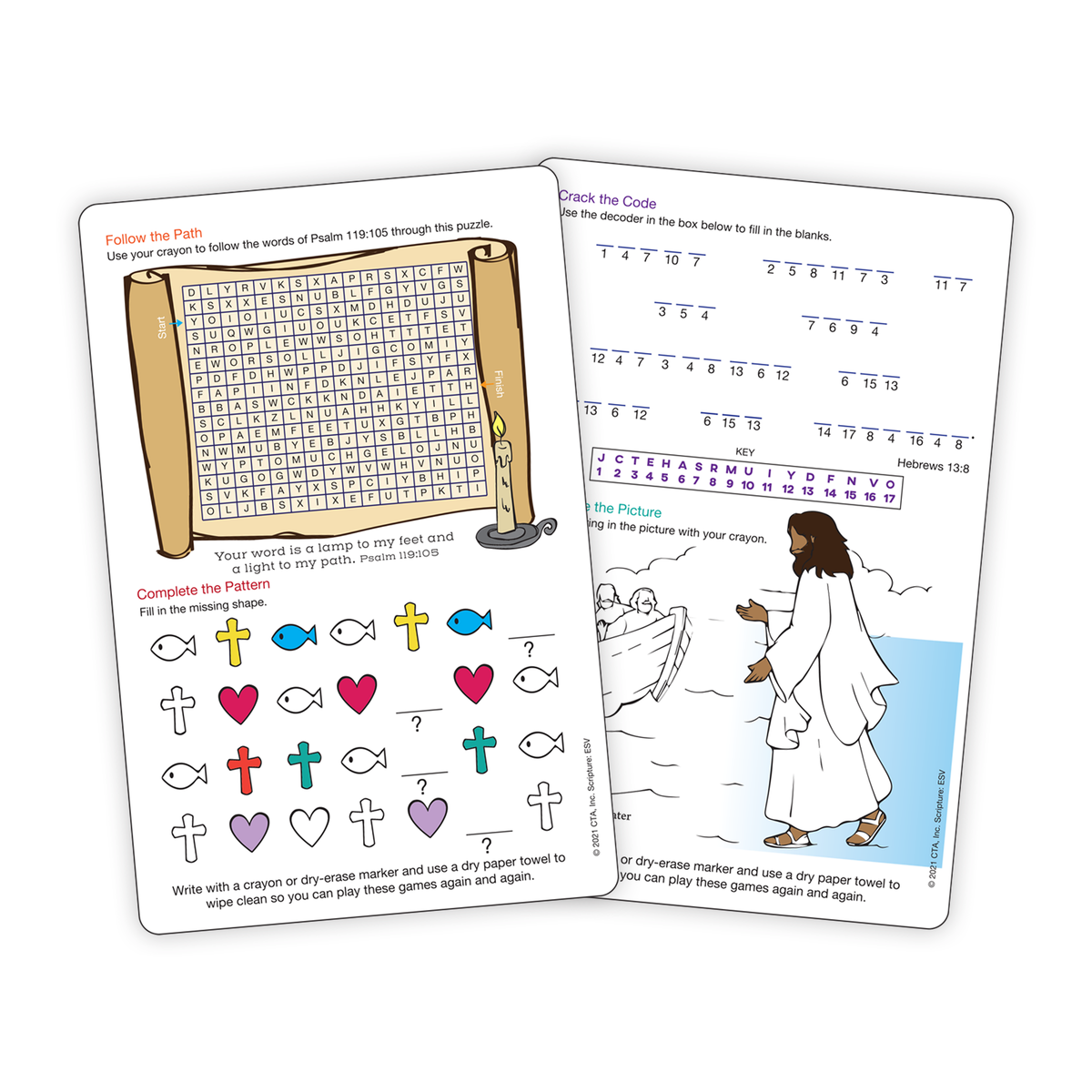 Dry Erase 2-Sided Faith Foundation Education Cards - Children's Bible Skills II