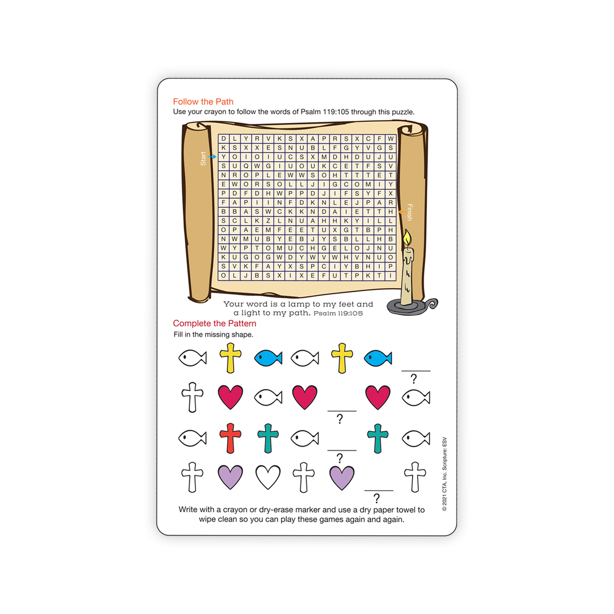 Dry Erase 2-Sided Faith Foundation Education Cards - Children's Bible Skills II