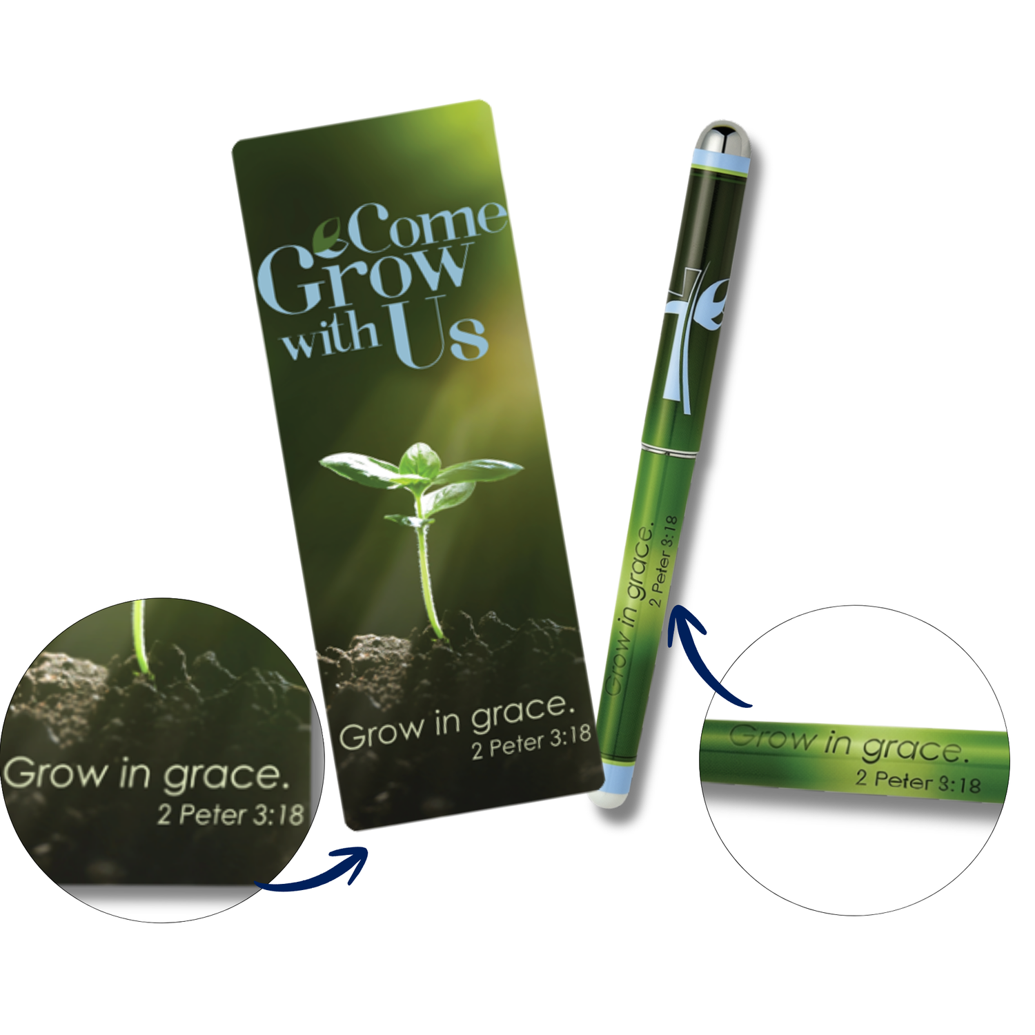 WRAPPED & READY® Bookmark & Pen Gift Set - KJV - Come Grow with Us