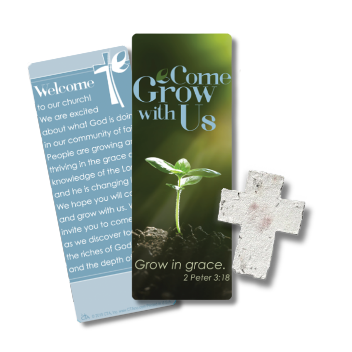 Plantable Seed Cross & Jumbo Bookmark Gift Set - KJV - Come Grow with Us