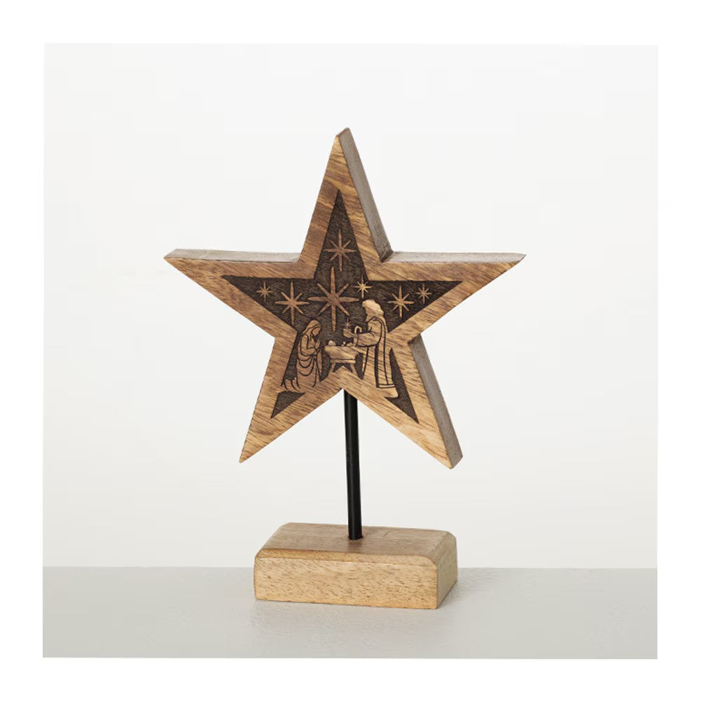 Wood Nativity Star