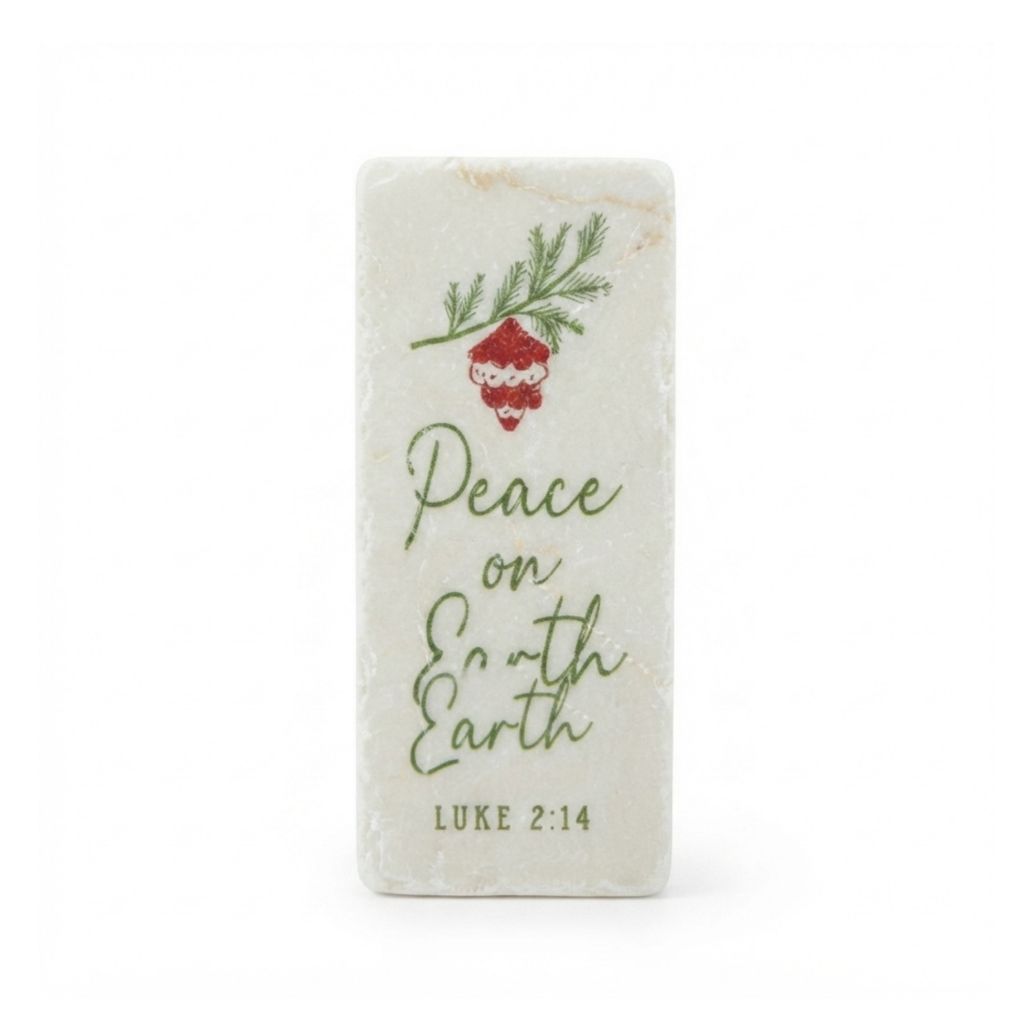 4" Scripture Stone - Peace on Earth Luke 2:14
