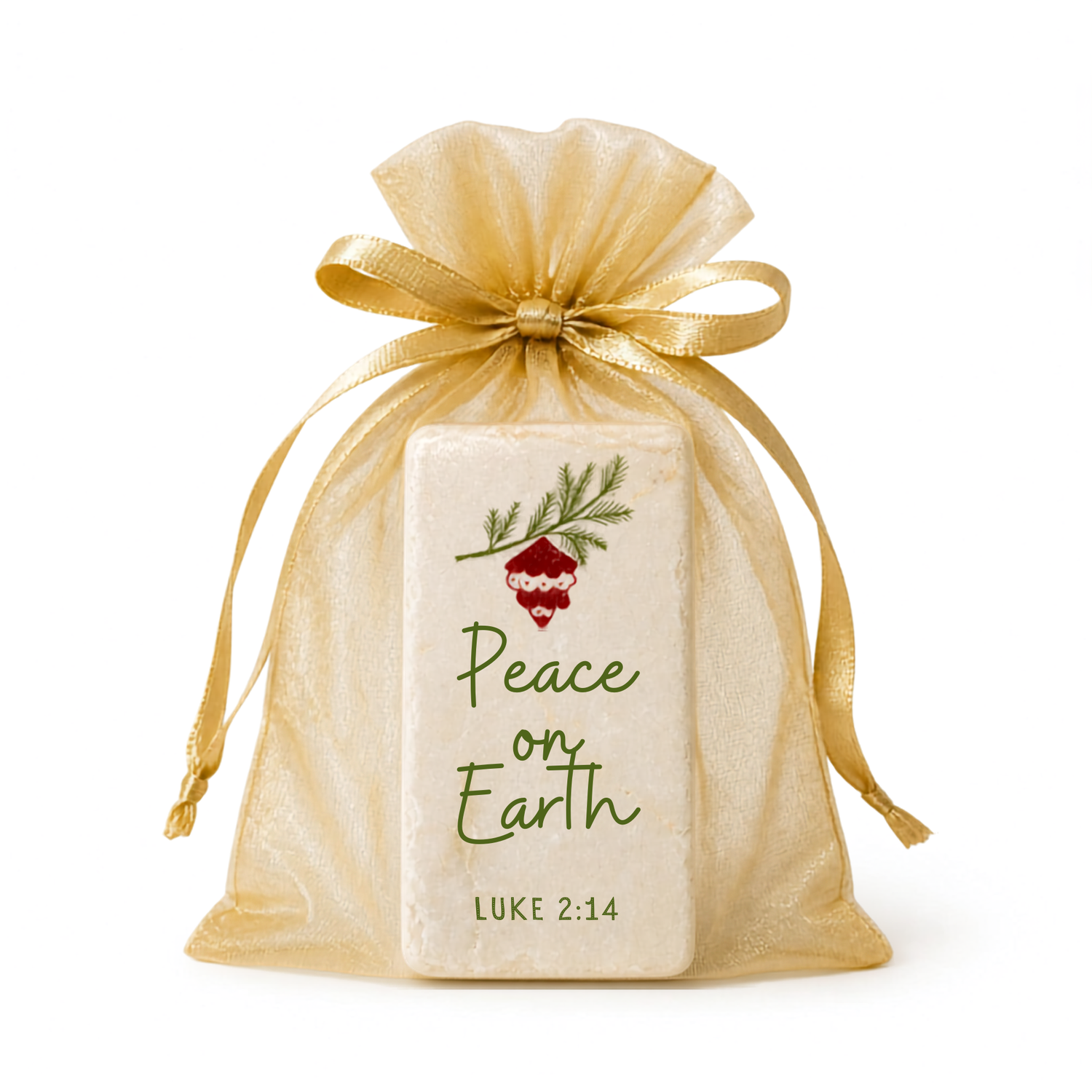4" Scripture Stone - Peace on Earth Luke 2:14