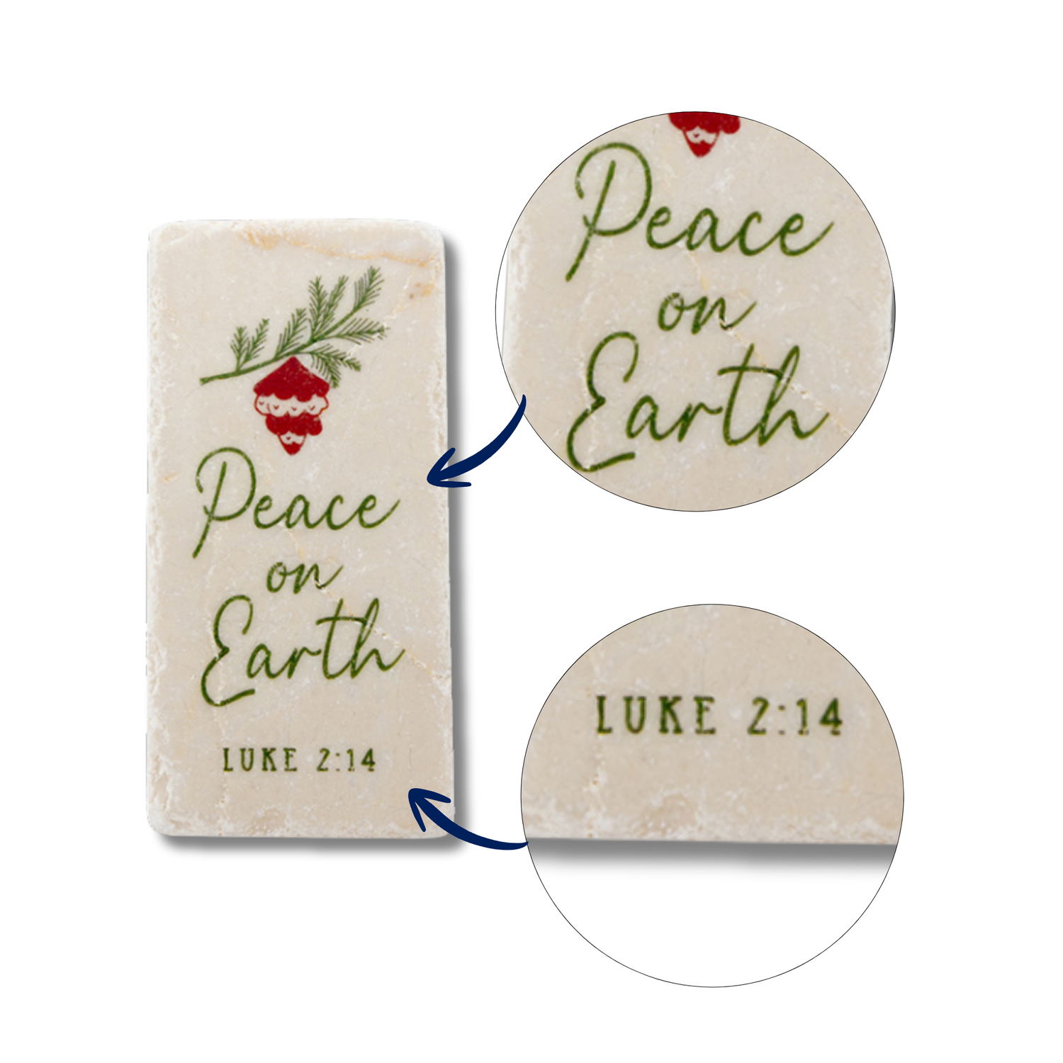 4" Scripture Stone - Peace on Earth Luke 2:14