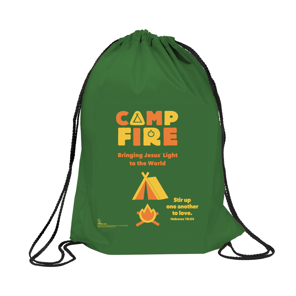 Drawstring Tote Bag - Campfire - Bringing Jesus' Light to the World