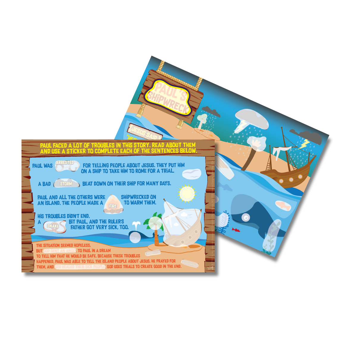 Paul's Shipwreck Sticker Scene Biblical Craft Kit - Dive into God's Word
