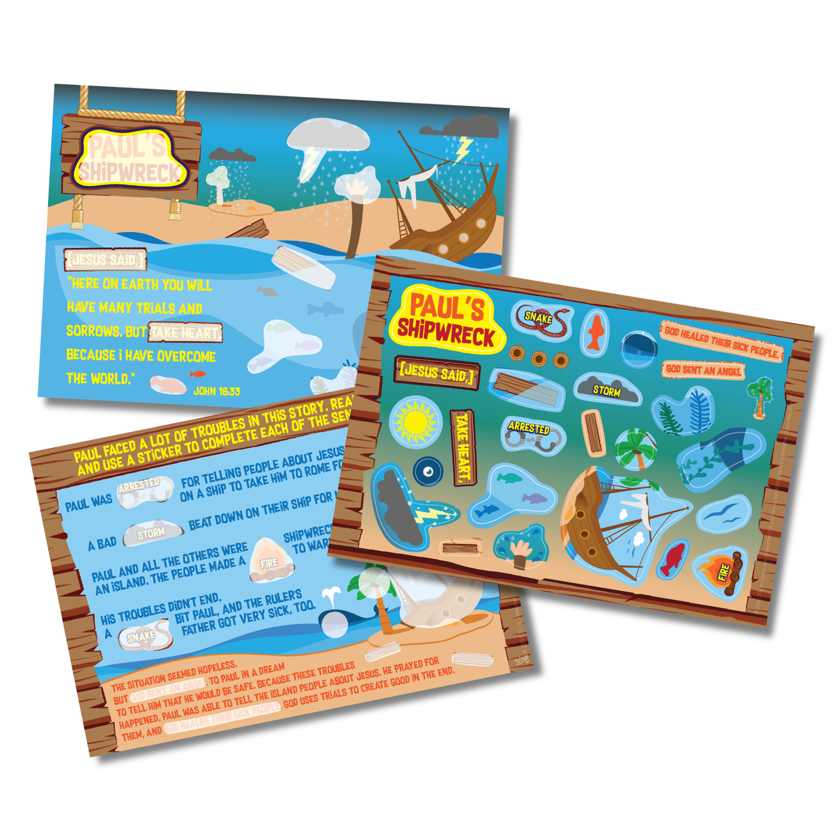 Paul's Shipwreck Sticker Scene Biblical Craft Kit - Dive into God's Word