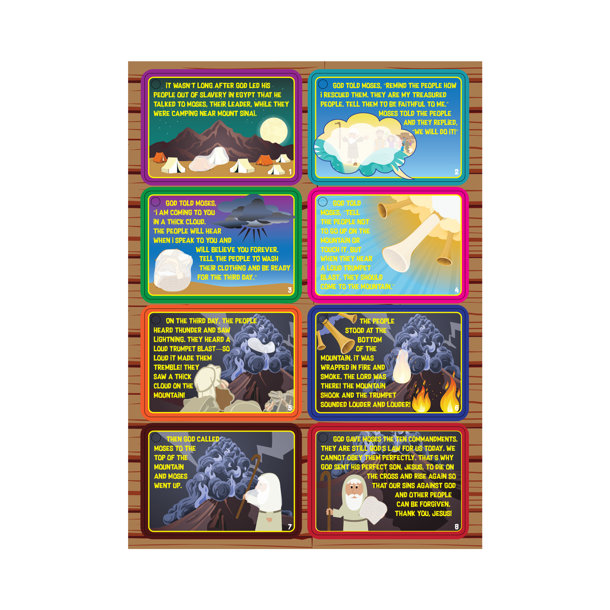 Ten Commandments Travel Story Cards with Stickers & Plastic Ring