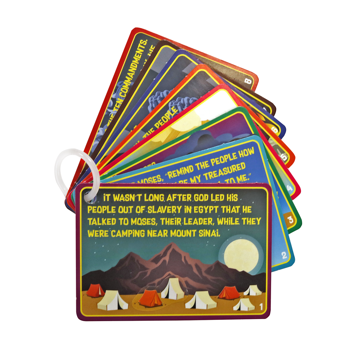 Ten Commandments Travel Story Cards with Stickers & Plastic Ring